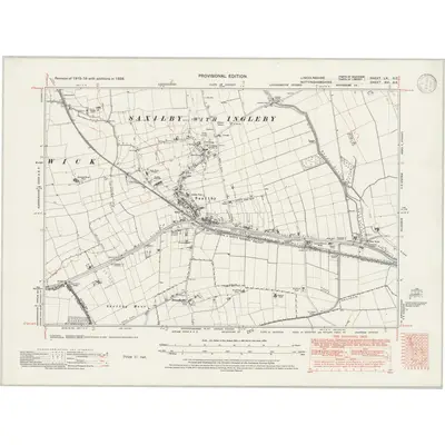 1938 Map of Lincolnshire LX.SE, 1947 Print