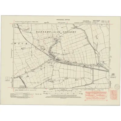 1947 Map of Lincolnshire LX.SE, 1950 Print