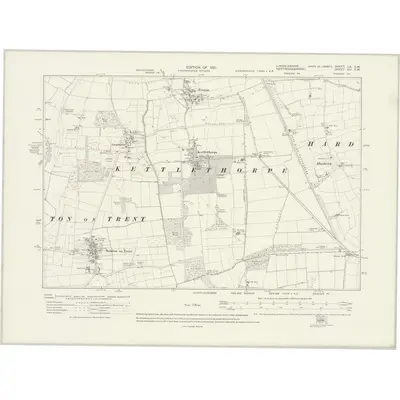 1916 Map of Lincolnshire LX.SW, 1921 Print