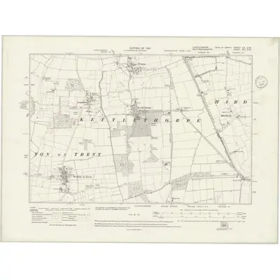 1916 Map of Lincolnshire LX.SW, 1936 Print