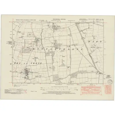1947 Map of Lincolnshire LX.SW, 1950 Print