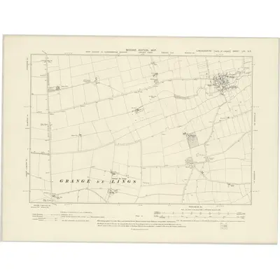 1904 Map of Lincolnshire LXI.NE, 1907 Print