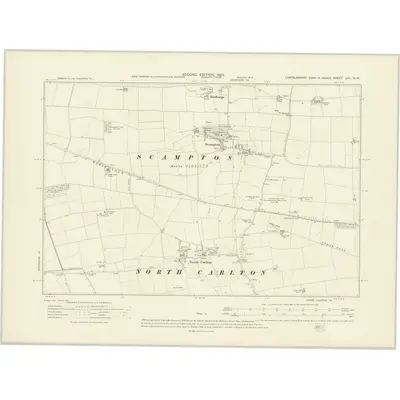 1904 Map of Lincolnshire LXI.NW, 1907 Print