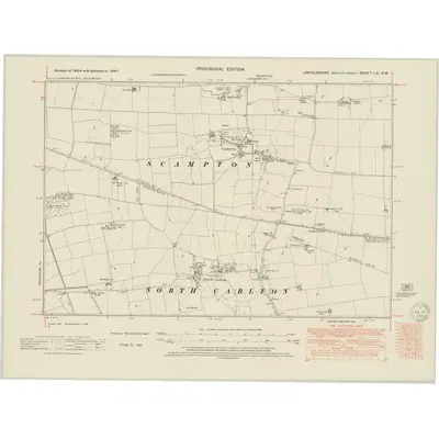 1947 Map of Lincolnshire LXI.NW, 1950 Print