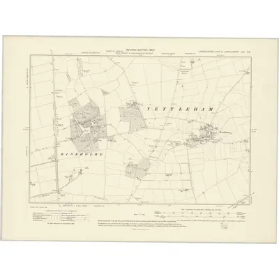 1904 Map of Lincolnshire LXI.SE, 1907 Print