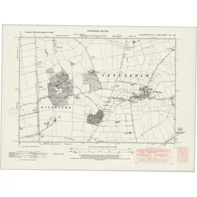 1938 Map of Lincolnshire LXI.SE, 1947 Print