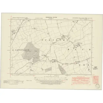 1948 Map of Lincolnshire LXII.NE, 1950 Print