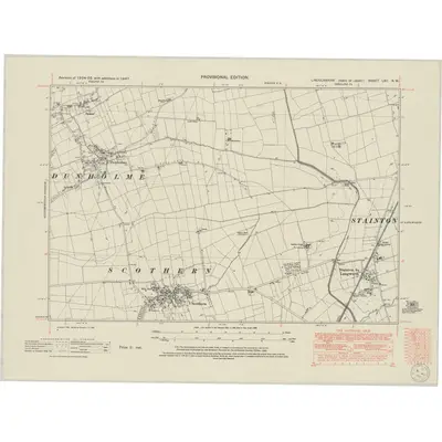 1947 Map of Lincolnshire LXII.NW, 1950 Print
