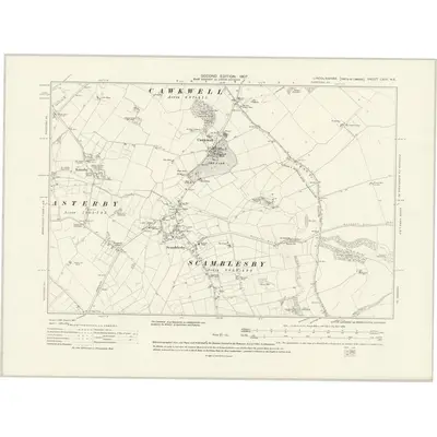 1905 Map of Lincolnshire LXIV.NE, 1931 Print