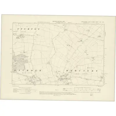 1905 Map of Lincolnshire LXIV.SW, 1907 Print