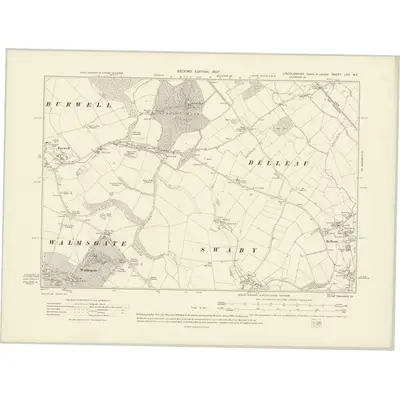 1905 Map of Lincolnshire LXV.NE, 1907 Print
