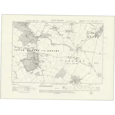 1905 Map of Lincolnshire LXV.SE, 1914 Print