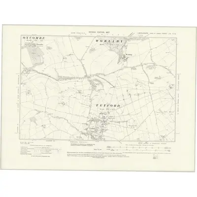 1905 Map of Lincolnshire LXV.SW, 1931 Print