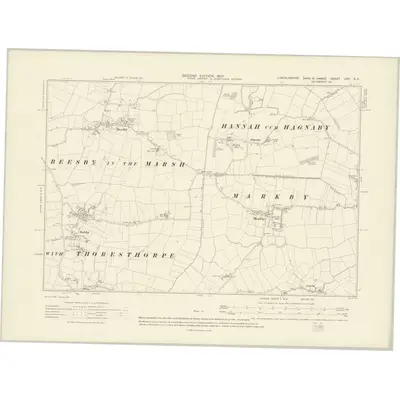 1905 Map of Lincolnshire LXVI.NE, 1907 Print