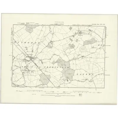 1887 Map of Lincolnshire LXVI.NW, 1888 Print