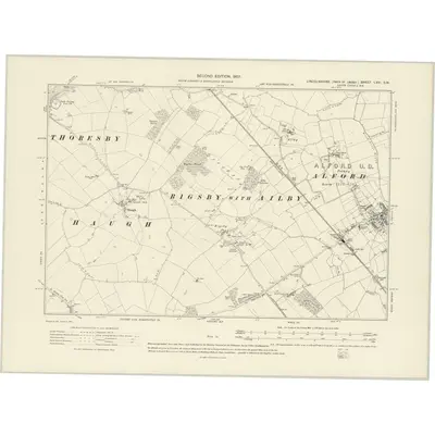 1905 Map of Lincolnshire LXVI.SW, 1907 Print