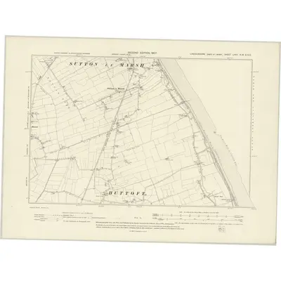 1905 Map of Lincolnshire LXVII.NW & LXVII.NE, 1907 Print