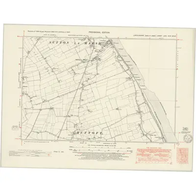 1947 Map of Lincolnshire LXVII.NW & LXVII.NE, 1951 Print