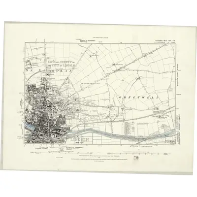 1886 Map of Lincolnshire LXX.NE, 1888 Print
