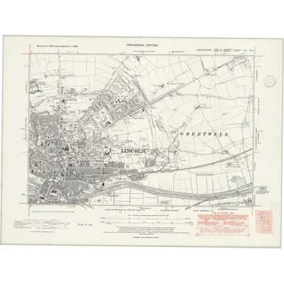 1938 Map of Lincolnshire LXX.NE, 1947 Print