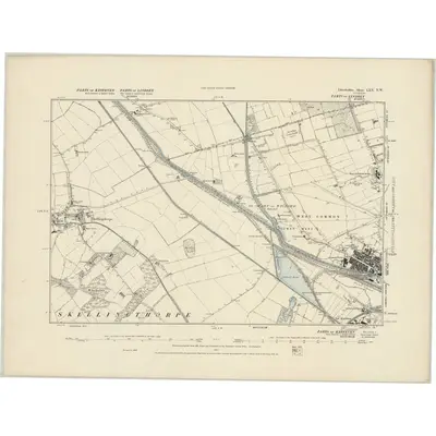 1886 Map of Lincolnshire LXX.NW, 1887 Print