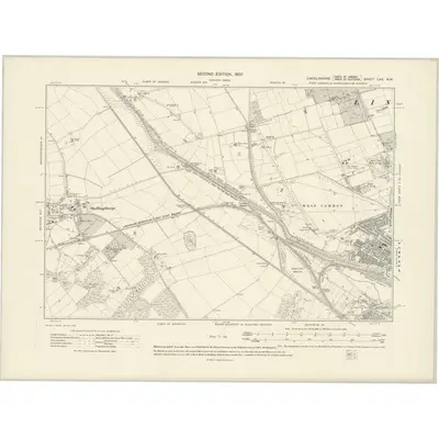 1904 Map of Lincolnshire LXX.NW, 1907 Print