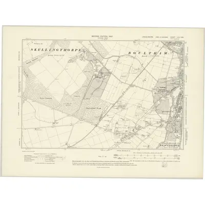 1904 Map of Lincolnshire LXX.SW, 1907 Print