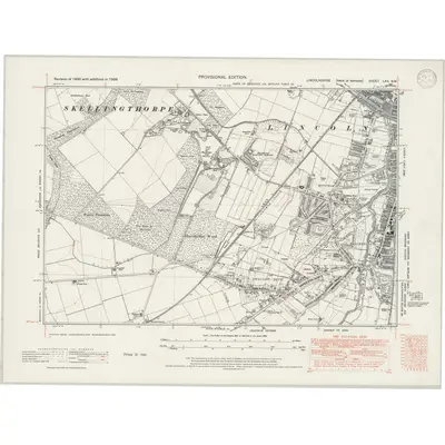 1938 Map of Lincolnshire LXX.SW, 1947 Print