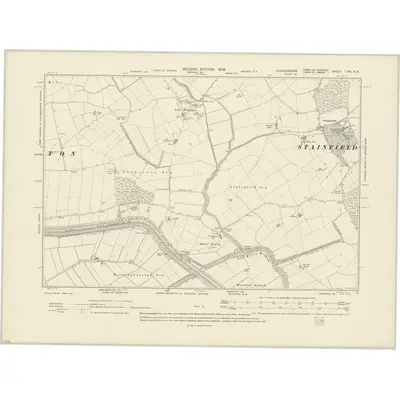 1904 Map of Lincolnshire LXXI.NE, 1906 Print