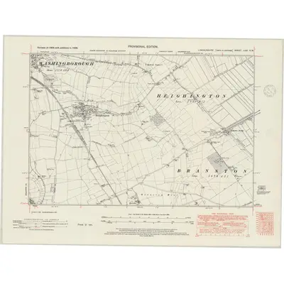1938 Map of Lincolnshire LXXI.SW, 1947 Print