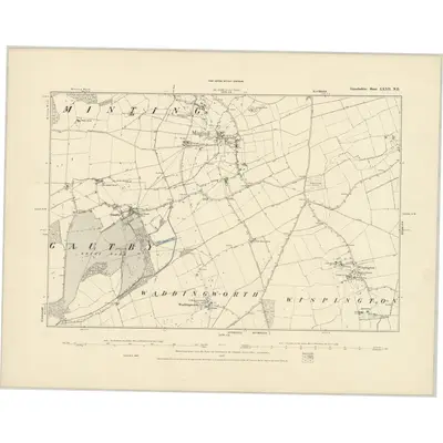1886 Map of Lincolnshire LXXII.NE, 1887 Print