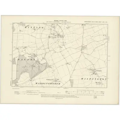 1904 Map of Lincolnshire LXXII.NE, 1906 Print