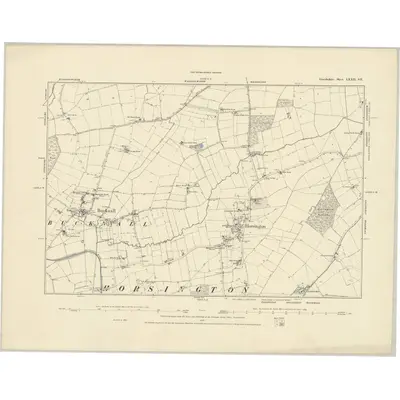 1886 Map of Lincolnshire LXXII.SE, 1887 Print