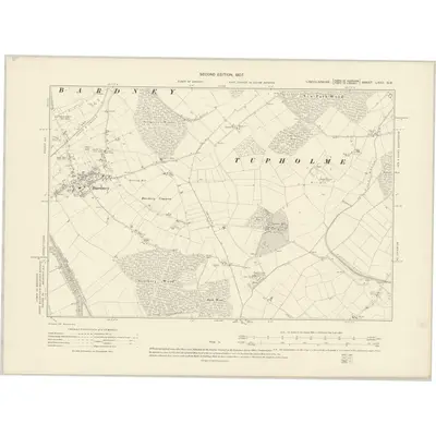 1904 Map of Lincolnshire LXXII.SW, 1907 Print