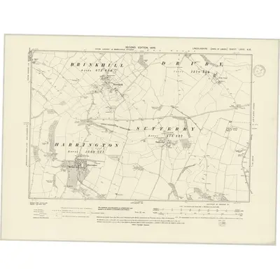 1904 Map of Lincolnshire LXXIV.NE, 1937 Print