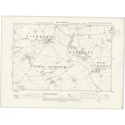 1904 Map of Lincolnshire LXXIV.NW, 1937 Print