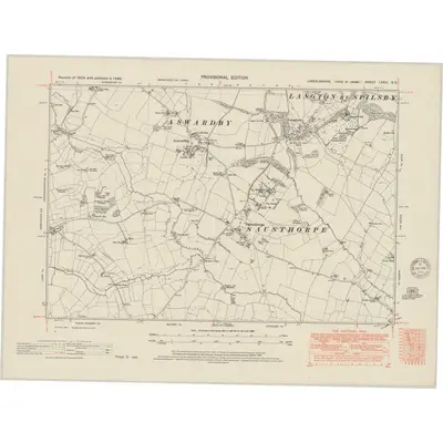 1946 Map of Lincolnshire LXXIV.SE, 1951 Print