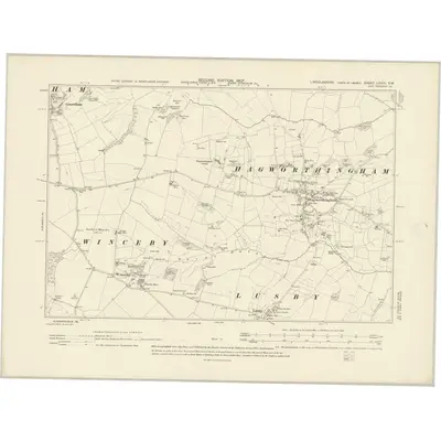 1904 Map of Lincolnshire LXXIV.SW, 1907 Print