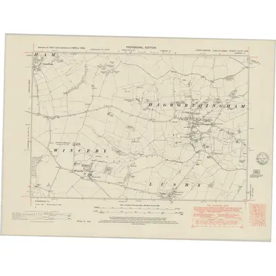 1946 Map of Lincolnshire LXXIV.SW, 1951 Print