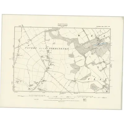 1887 Map of Lincolnshire LXXV.NW, 1888 Print