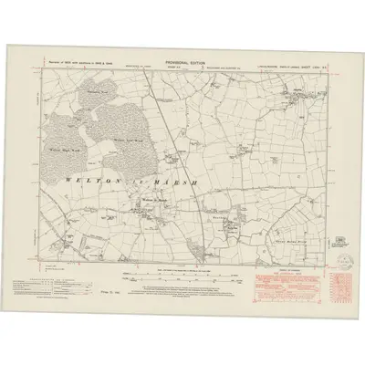 1946 Map of Lincolnshire LXXV.SE, 1950 Print