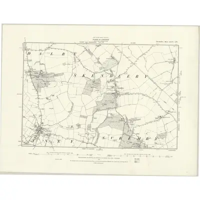 1887 Map of Lincolnshire LXXV.SW, 1888 Print