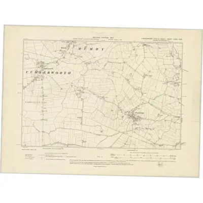 1905 Map of Lincolnshire LXXVI.NW, 1907 Print