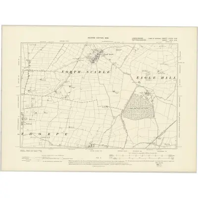 1904 Map of Lincolnshire LXXVII.NW, 1906 Print