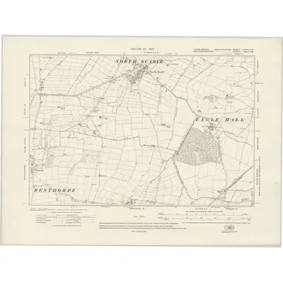 1915 Map of Lincolnshire LXXVII.NW, 1922 Print