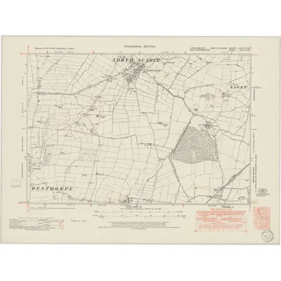 1947 Map of Lincolnshire LXXVII.NW, 1950 Print