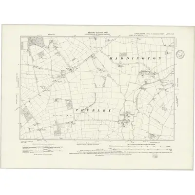 1904 Map of Lincolnshire LXXVII.SE, 1936 Print