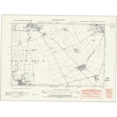 1938 Map of Lincolnshire LXXVIII.NE, 1947 Print
