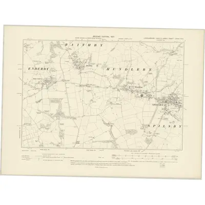 1904 Map of Lincolnshire LXXXII.NE, 1907 Print