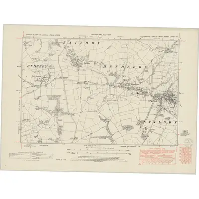 1946 Map of Lincolnshire LXXXII.NE, 1950 Print